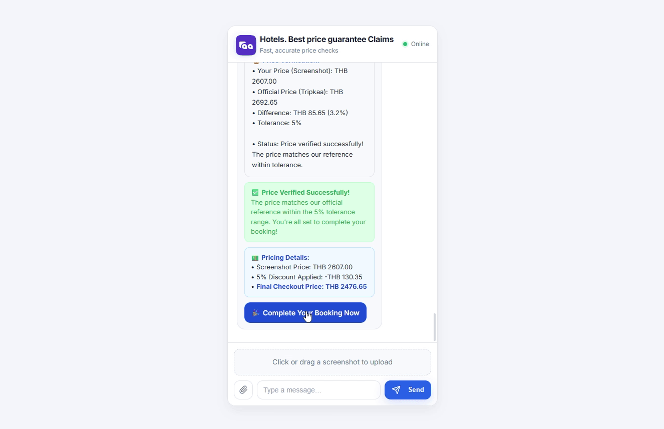 Tripkaa AI Chatbot conversation